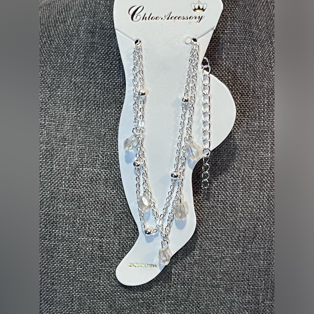 Chloe Fashion Crystal Ankle Bracelet.